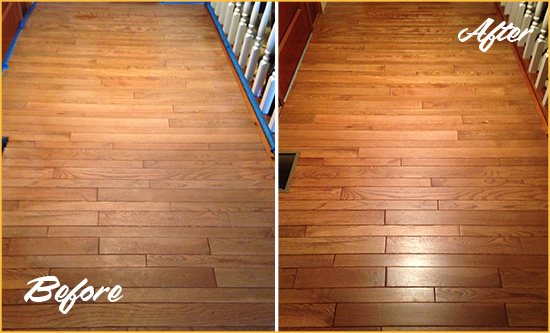 Before and After Picture of a Lakeway Wood Deep Cleaning Service on a Dull Hallway