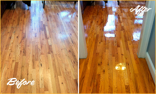 Before and After Picture of a Manor Wood Deep Cleaning Service on a Worn Out Hallway