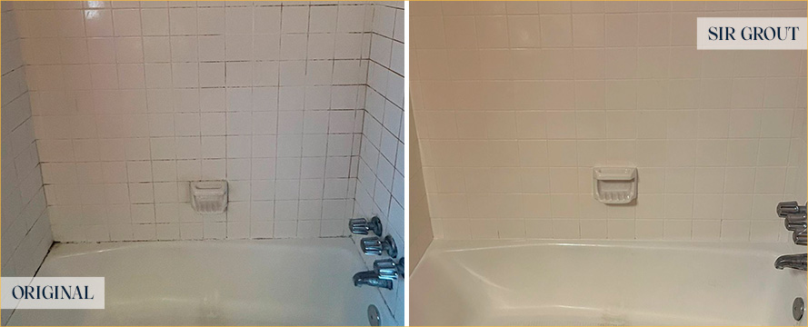 Shower Before and After a Flawless Grout Cleaning in Creedmoor, TX