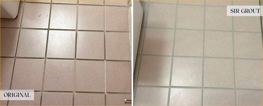 Floor Before and After a Superb Grout Sealing in Manor, TX