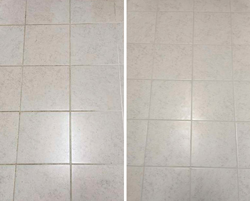 Floor Before and After a Flawless Grout Sealing in Creedmoor, TX