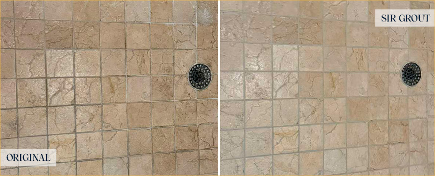 Shower Before and After a Superb Tile Cleaning in The Hills, TX