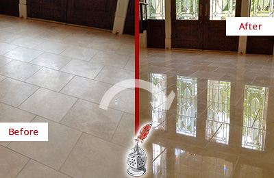 Before And After A Travertine Floor Restoration