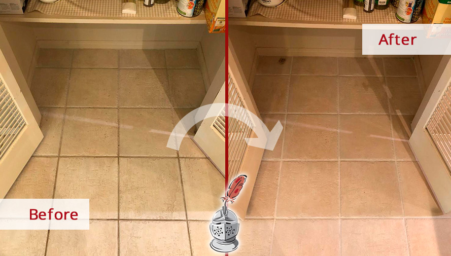 Image of a Revamped Floor After a Grout Cleaning in Austin