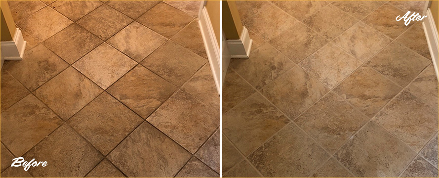 These Floors in Park Ridge Receive a Full Restoration From Our Grout  Cleaning Experts