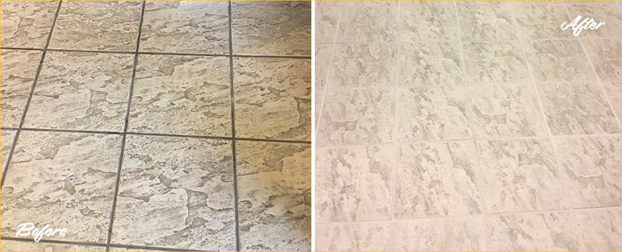 Floor Before and After a Superb Grout Sealing in Lago Vista, TX 