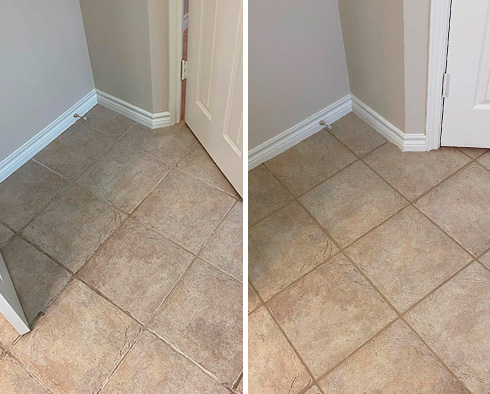 Bathroom Before and After Our Grout Sealing in Austin, TX