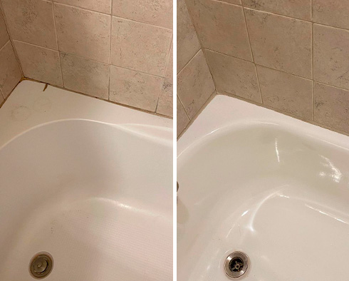 Shower Before and After Our Caulking Services in Austin, TX