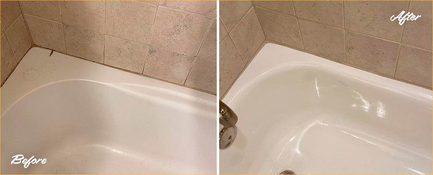 Shower Before and After Our Caulking Services in Austin, TX