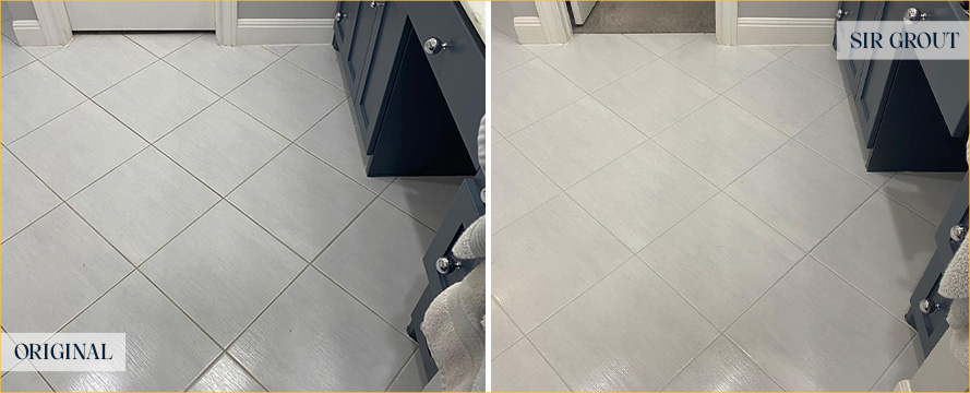 Floor Before and After a Superb Grout Sealing in Austin, TX