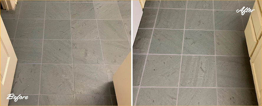 Floor Before and After Our Grout Cleaning in Austin, TX