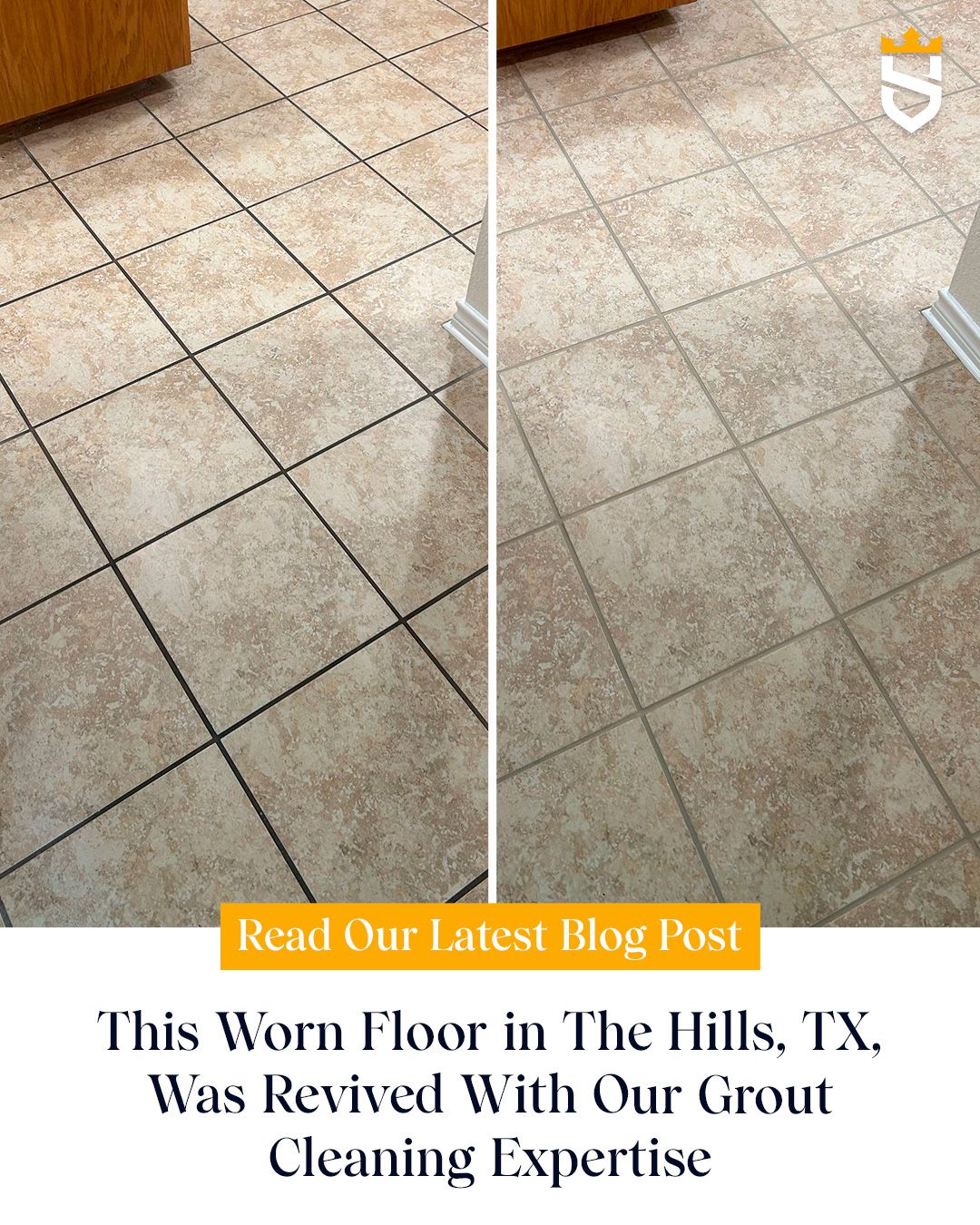 This Worn Floor in The Hills, TX, Was Revived With Our Grout Cleaning Expertise